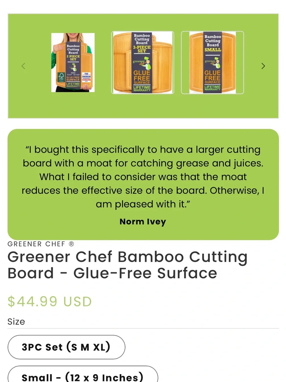 Bamboo Cutting Board Set - Natural Brown (2-Piece)